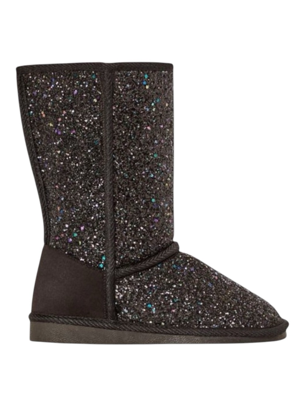 new Fab Kids ❁ JustFab FabKids Glitter Fuzzy Ugg Boot Boots ❁ Black ❁ 7 Toddler - Picture 15 of 16